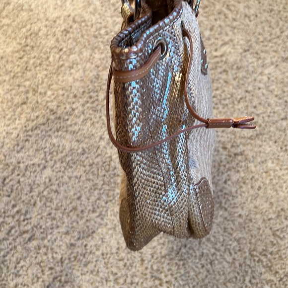 Prada Natural Woven and Metallic Snakeskin Trim Large Tote - Picture 10 of 16